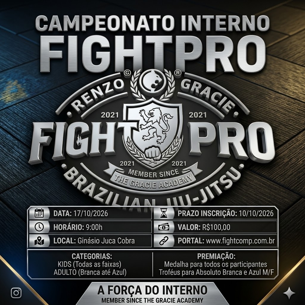 Cartaz do campeonato CAMPEONATO INTERNO FIGHTPRO